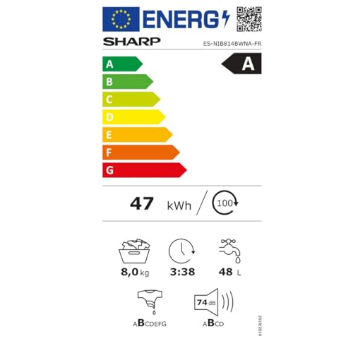 Lave-linge Encastrable 8 kg - 1400 trs/min - Moteur Induction Silencieux - Blanc