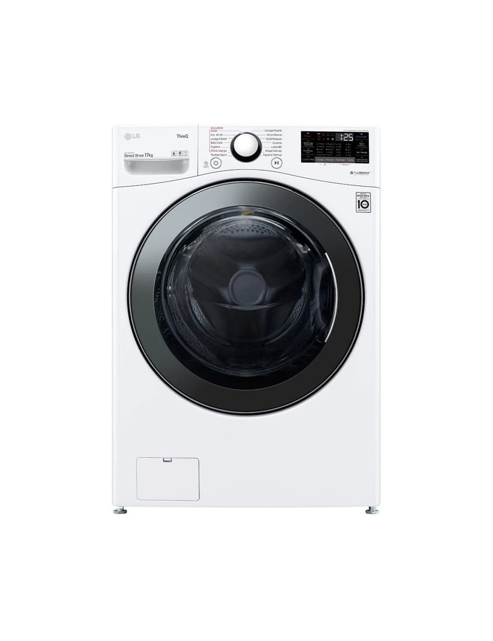 Lave-linge Frontal Grande Capacité 17 kg - Moteur Induction Silencieux - Noir