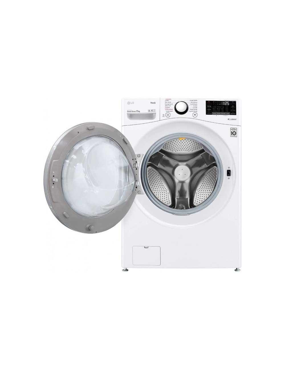 Lave-linge Frontal Grande Capacité 17 kg - Moteur Induction Silencieux - Noir