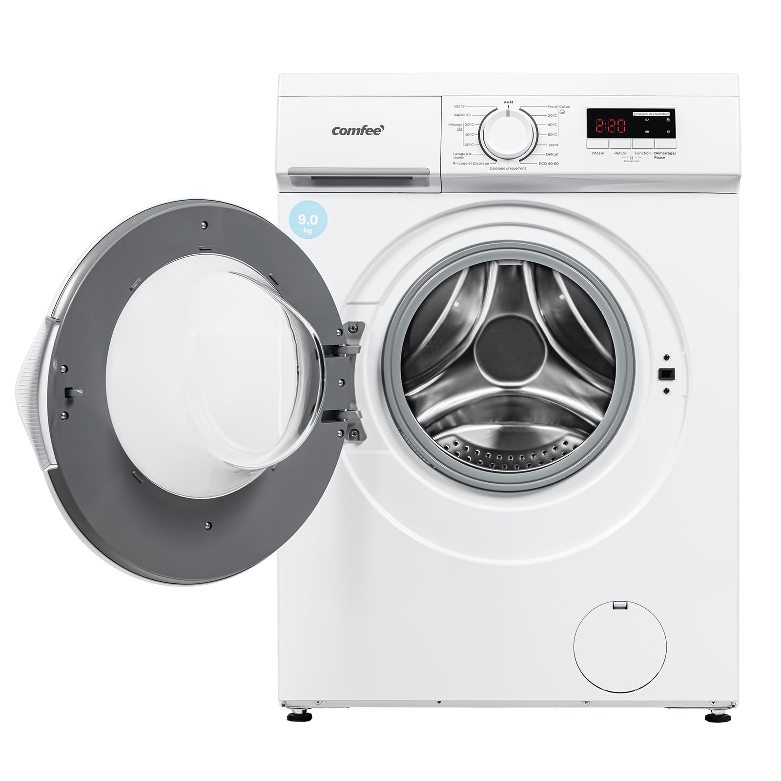 Lave-linge frontal 8KG, Classe énergétique A, Moteur BLDC 1400 tr-min, 15 Programmes, Prélavage, Blanc [Classe énergétique A]