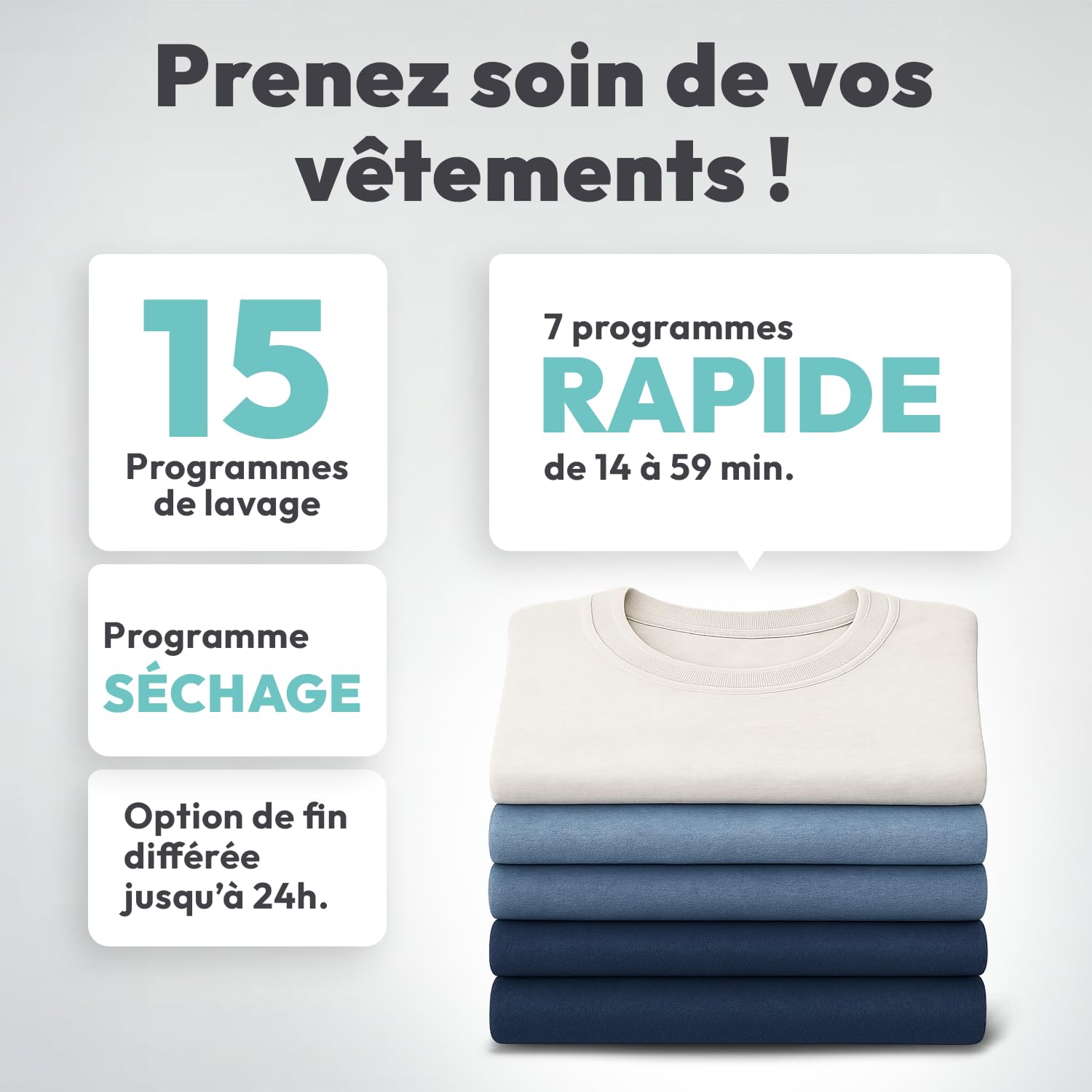 Lave-linge Séchant Frontal 10 kg / 6 kg - 1400 trs/min - Classe A - Fonction Vapeur - Blanc