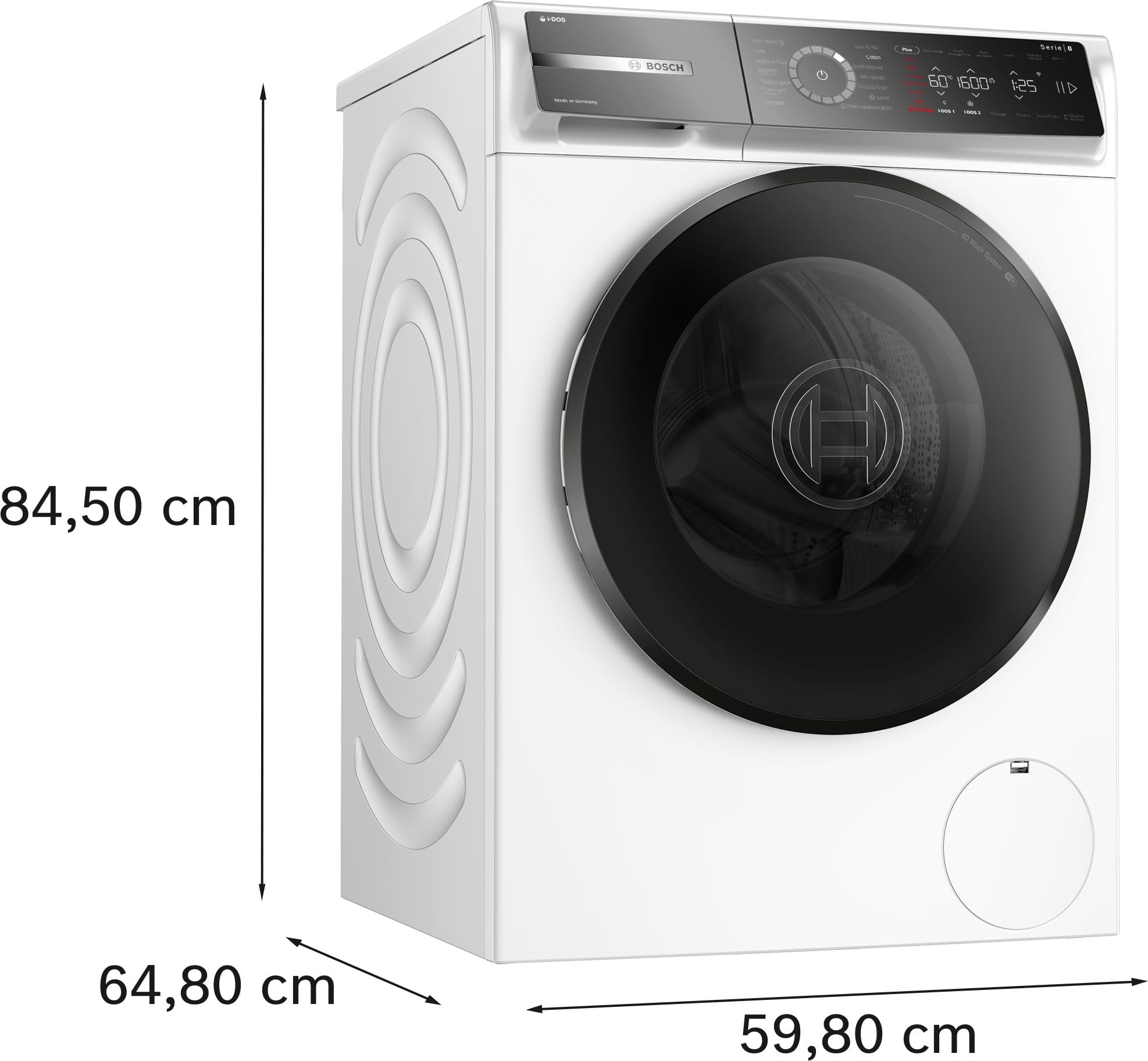 Lave-linge Frontal 10 kg - 1600 trs/min - Classe A - Connecté Wi-Fi - Blanc