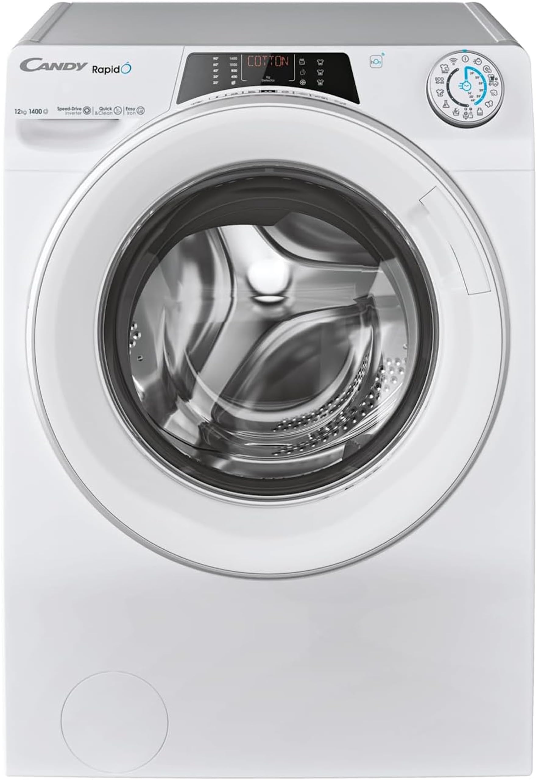 Lave-Linge Hublot - Machine à Laver 12kg/1400 trs/min - Classe Énergétique A - 15 Programmes - WiFI+Bluetooth, Ecran Digital, Mix Power System - Blanc - 85 x 60 x 67 cm