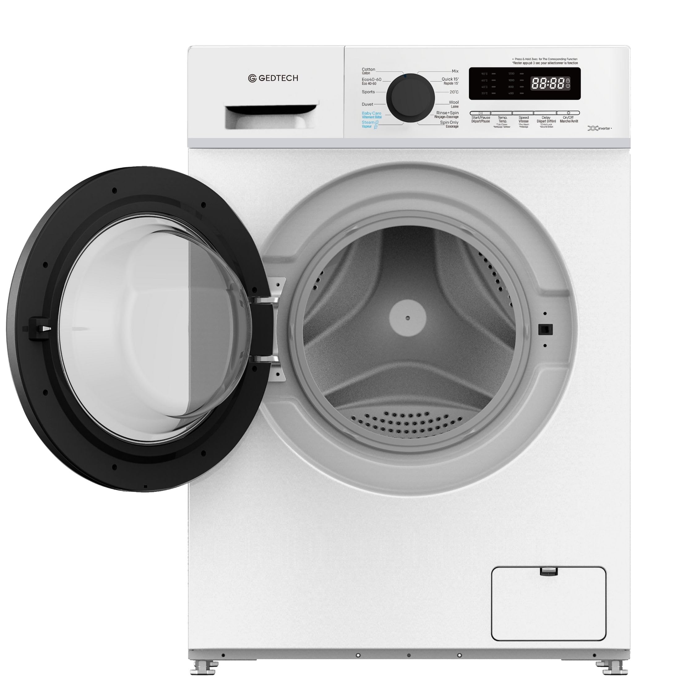 Lave-linge frontal - 7 Kgs - 1200 tr/mn - 16 programmes - Eco - Intensif - Rapide – Très Faible conso